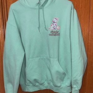 womens small teal volleyball hoodie